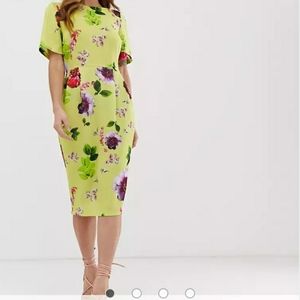 ASOS Yellow Midi Dress